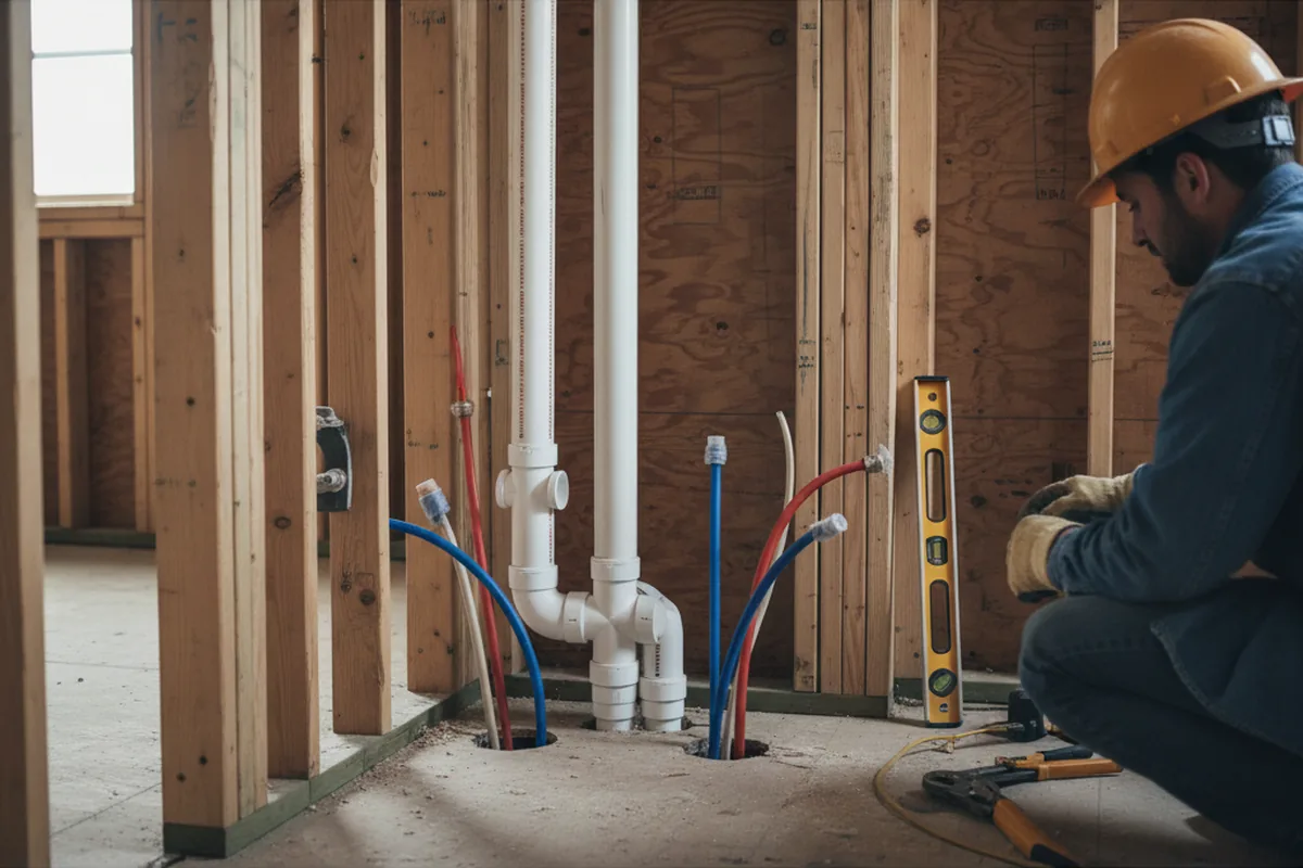Drain and supply rough-in during Toilet Repair and Installation in Mill Neck